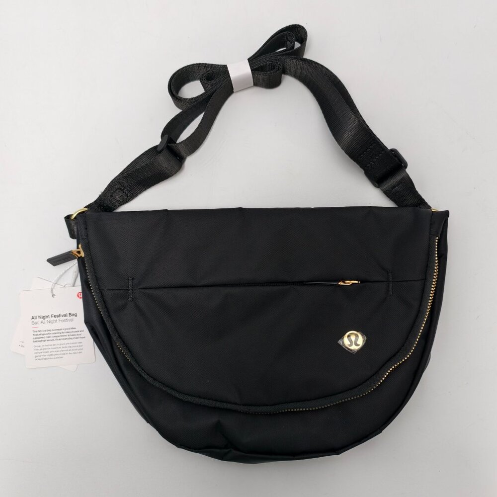 🥬Lululemon All Night Festival Bag 5L Black Gold Accents